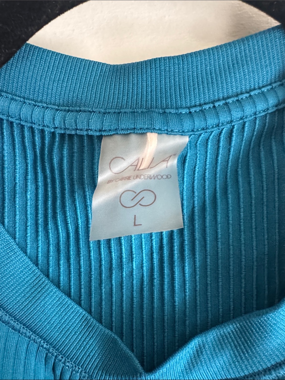 Calia Classic Ribbed Tank Top workout - Teal Blue Large - Picture 2 of 9